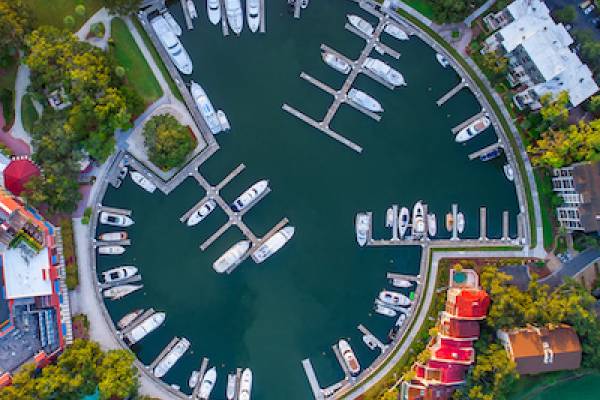 hilton head harbor aerial view
