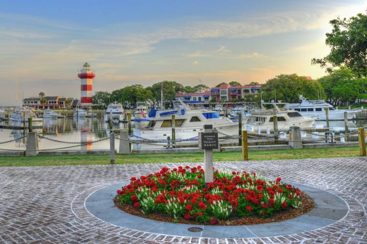 view of Harbour Town Marina in Sea Pines on Hilton Head Island