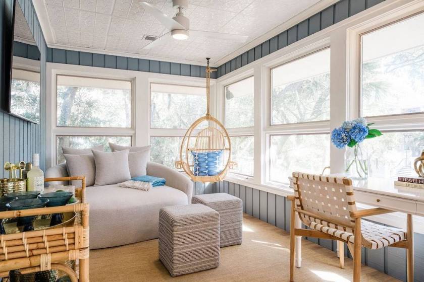 view from sunroom in a pet-friendly vacation home in hilton head