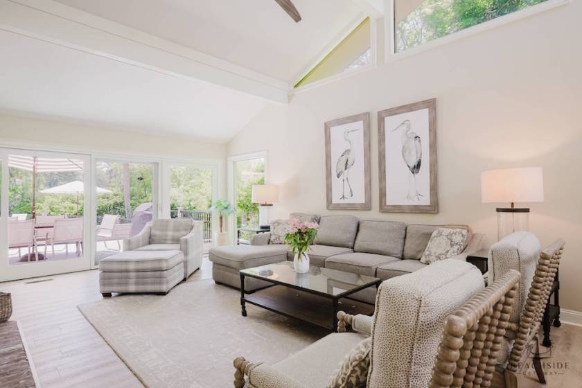 living room of hilton head vacation house
