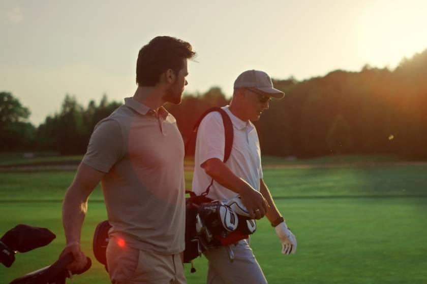 two men on golf course